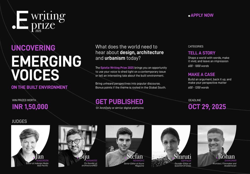 Premio di Scrittura Epistle: riconoscimento alle voci emergenti sull&#039;ambiente costruito del Sud Globale